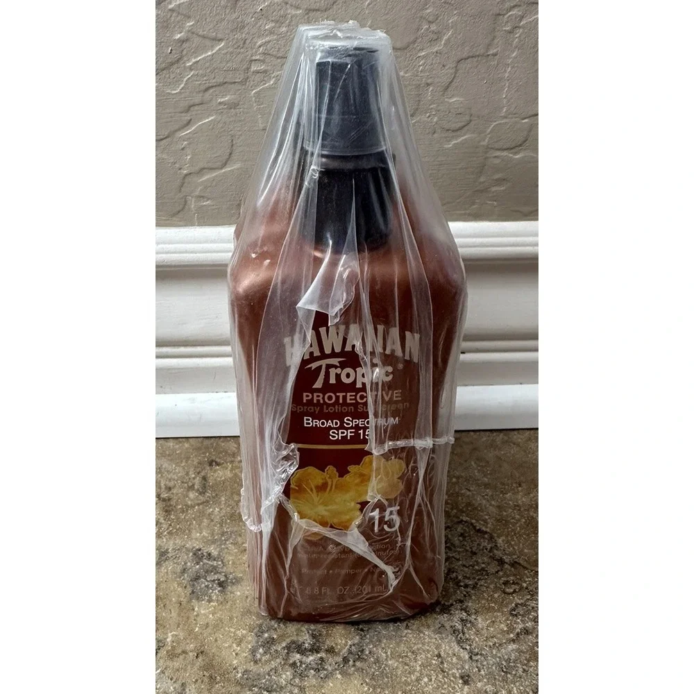 3 Bottles Hawaiian Tropic Protective Spray Lotion Sunscreen SPF 15
